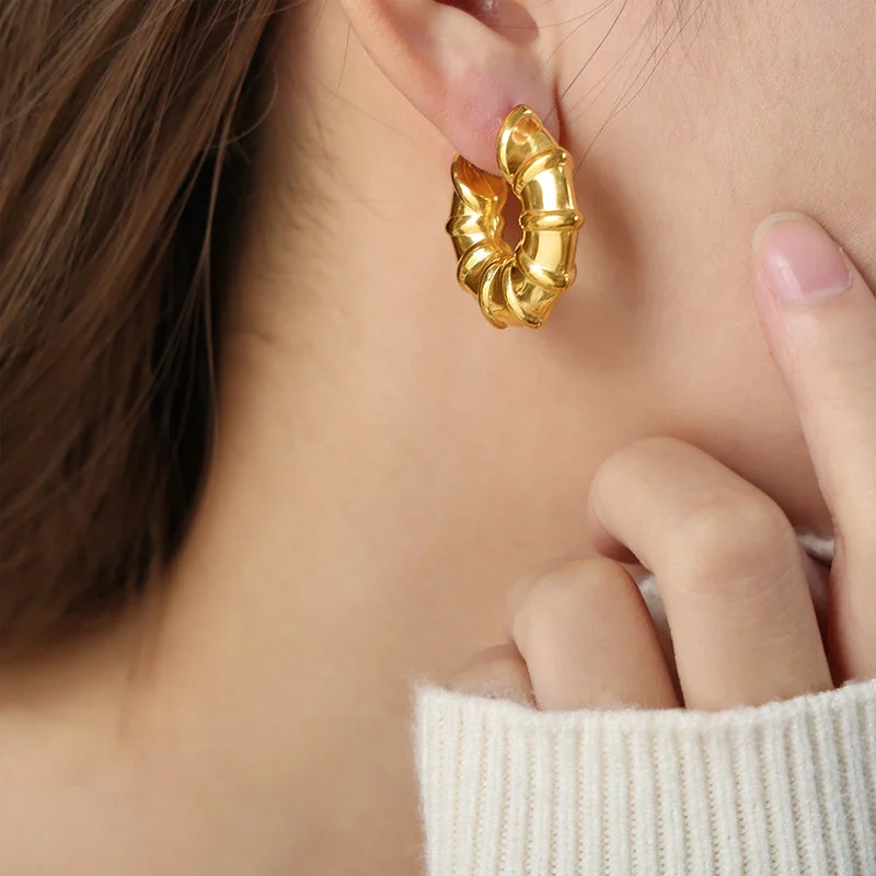 F1041-Gold Earrings/1 Pair