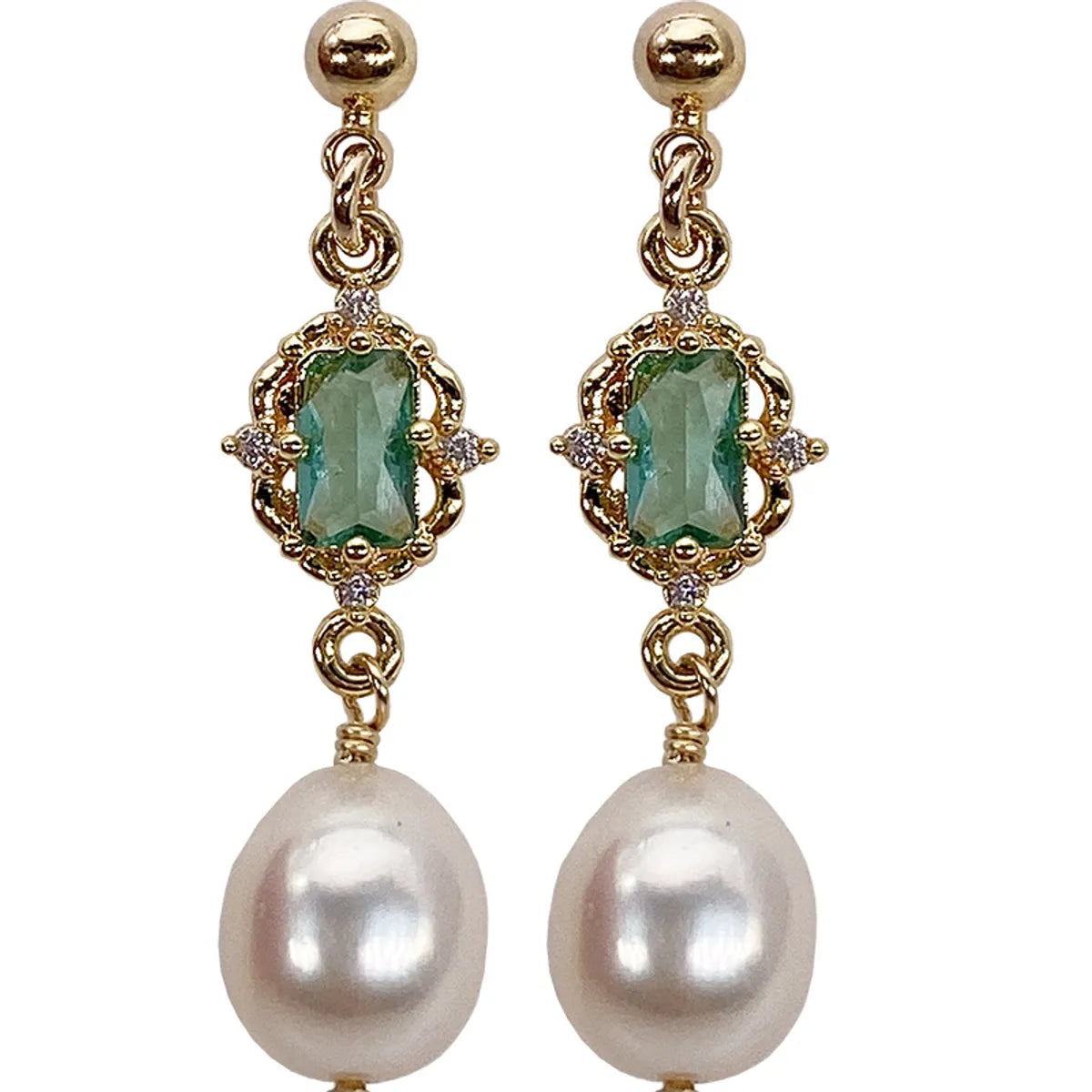 Beccarite Pearl Eardrops-Es1720 [Yellow Gold]]