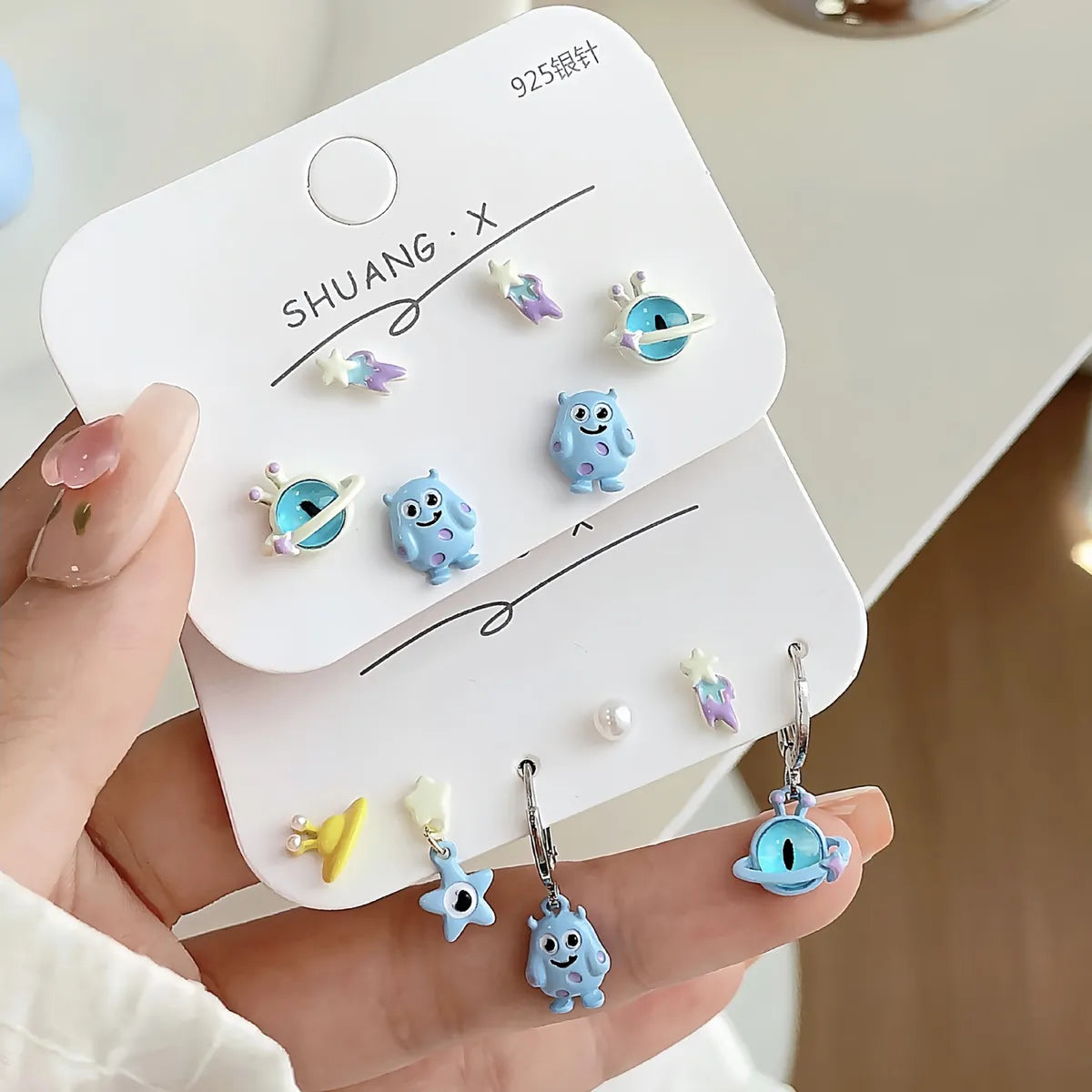 Relic charm earrings -1 Set Cartoon Style Cartoon Character Enamel Alloy Ear Studs