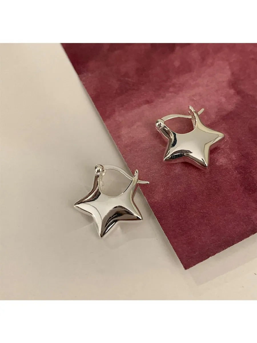 Tiny gleam earrings -1 Pair Ig Style Star Plating Copper Earrings