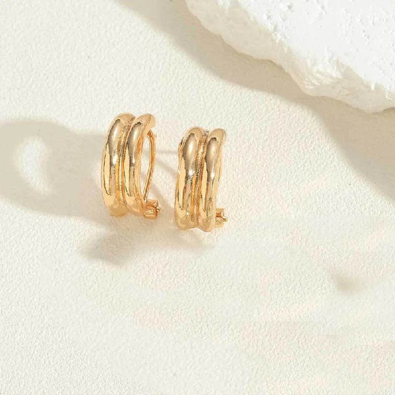 14k real gold bump earrings