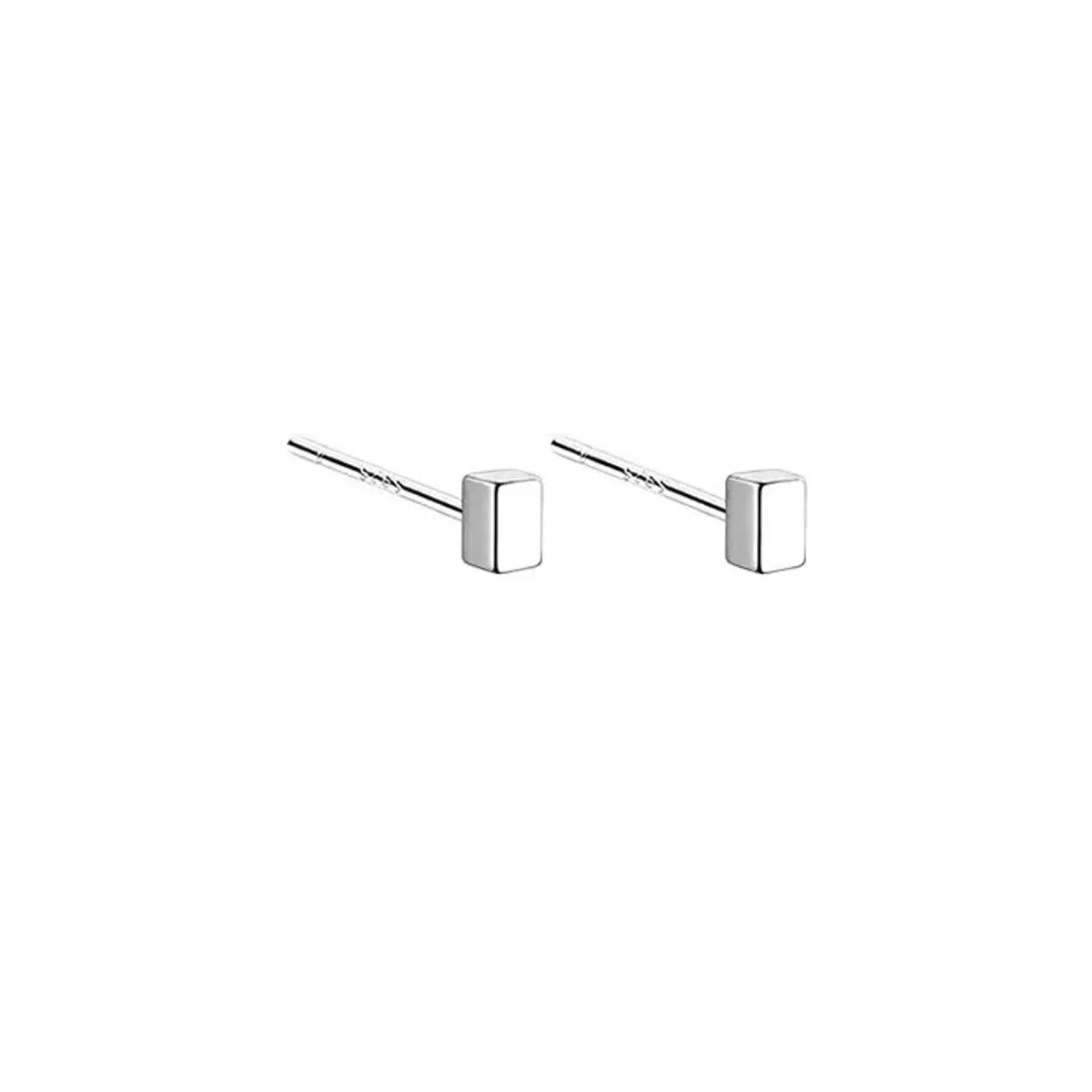 Long Block Stud Earrings