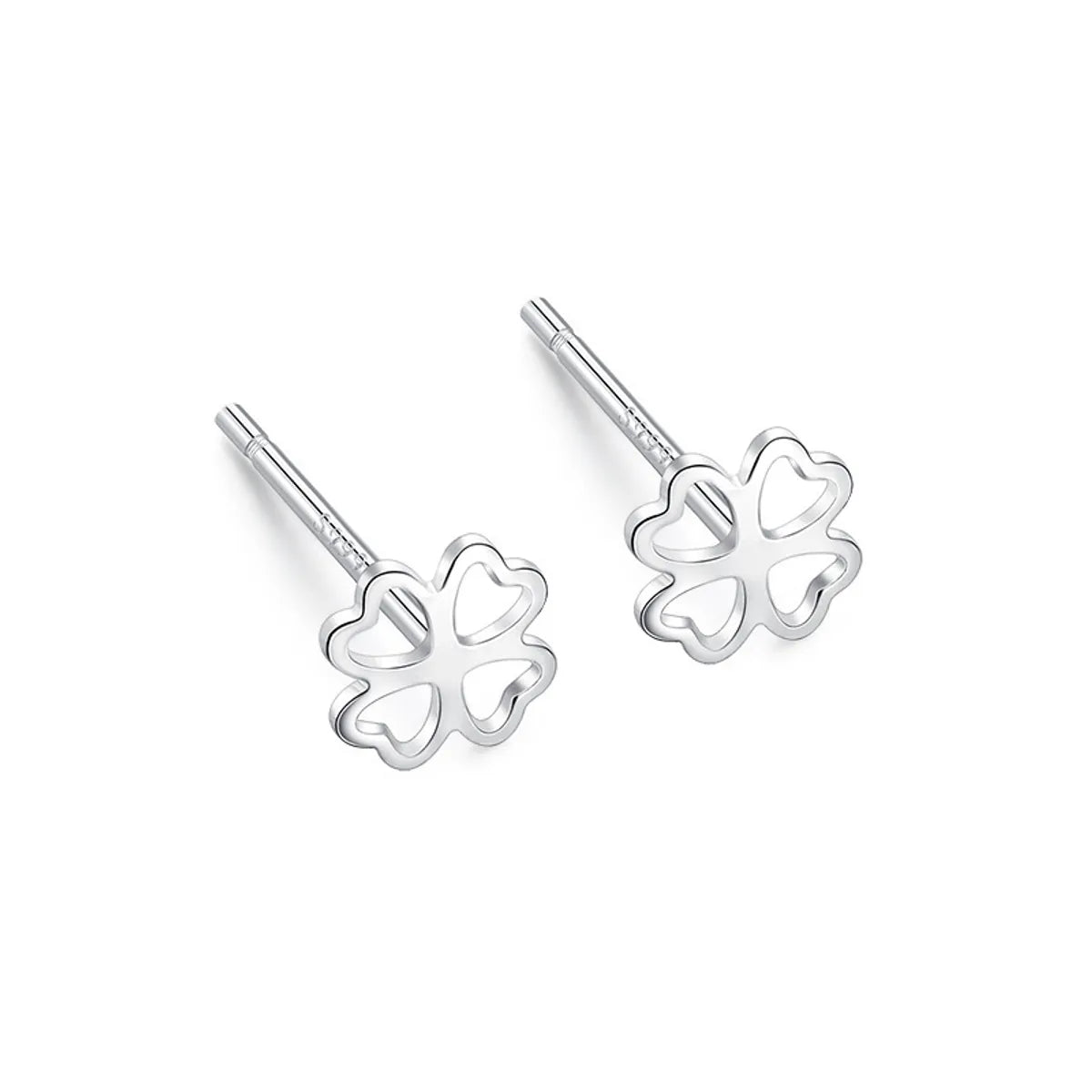 Hollow Four Leaf Clover Ear Stud