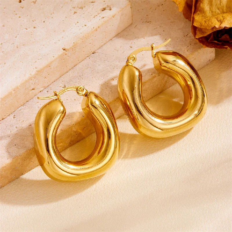 Square Hollow Earrings Gold