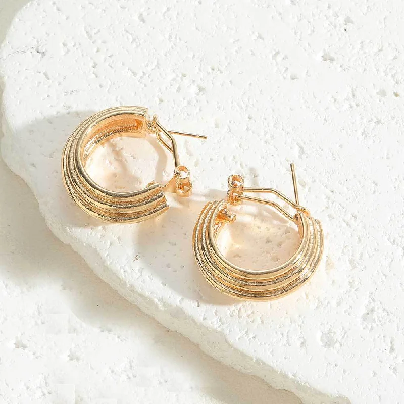 ES2433-1 14K Real Gold Bump Earrings