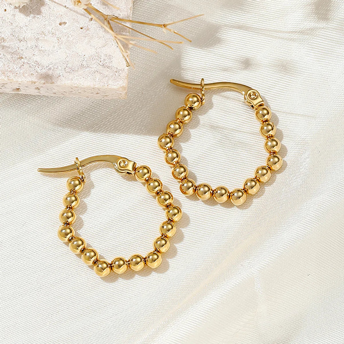 Unique designer earrings -1 Pair Vintage Style Simple Style Solid Color Plating Stainless Steel 18k Gold Plated Earrings