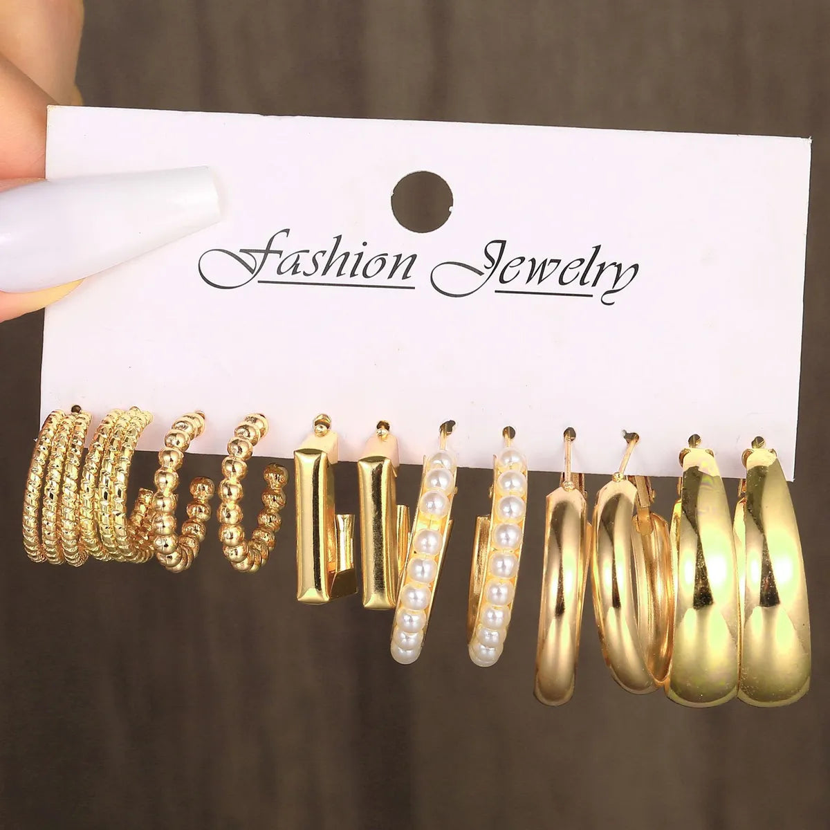 Guide charm earrings -Wholesale Jewelry Simple Style Classic Style Solid Color Alloy Gold Plated Plating Earrings