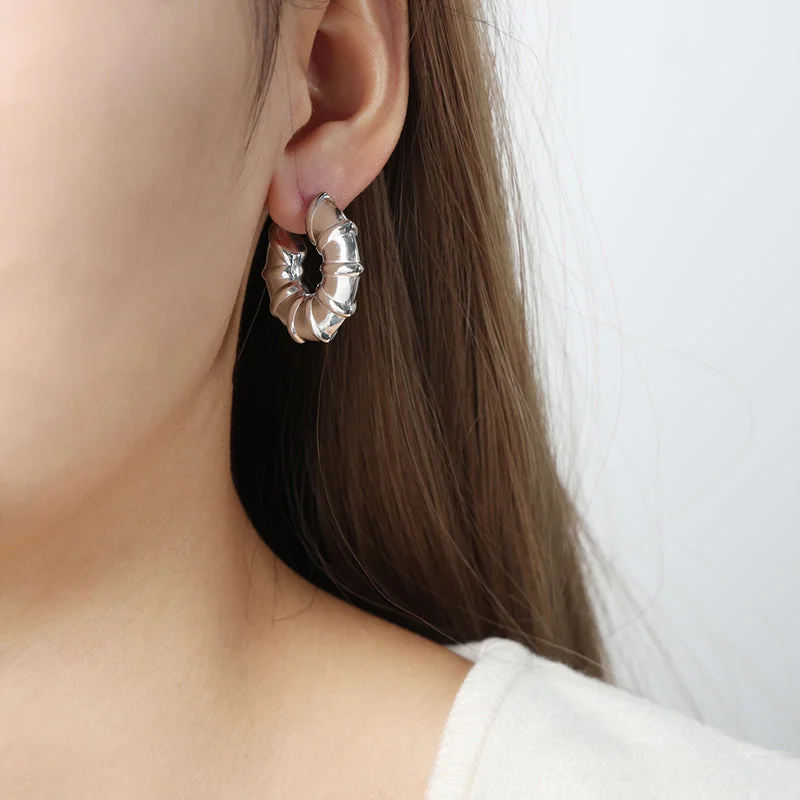 F1041-Steel Earrings/1 Pair