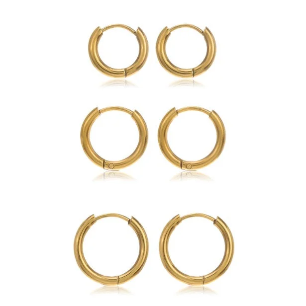 Gold# Simple Bracelet 3-Piece Set