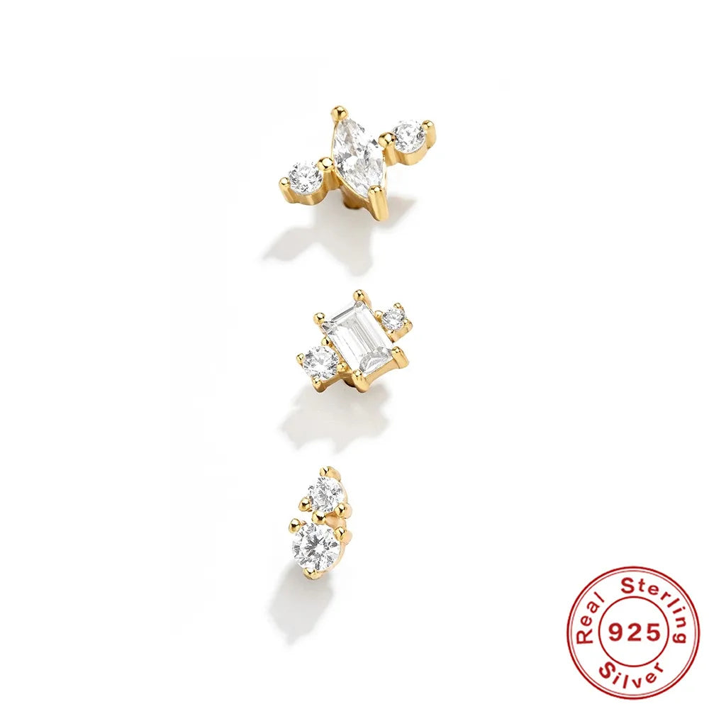 Gold-White Diamond 3 Pieces Per Set