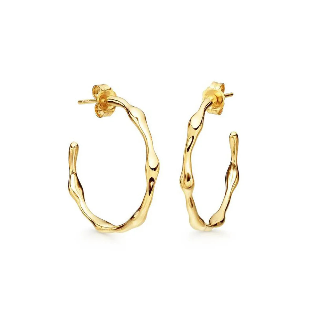 Sunny topaz earrings -Exaggerated Earrings Female European And American Ins Irregular Retro Gold-Plated Smooth Earrings