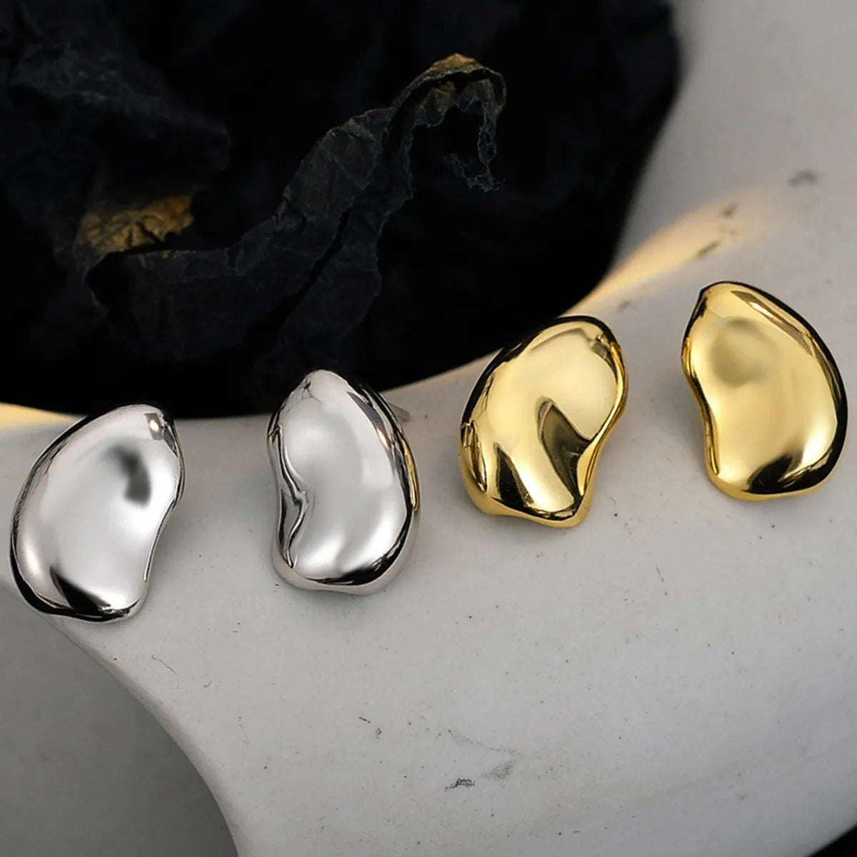 Joyful shine earrings -1 Pair Modern Style Irregular Plating Sterling Silver Ear Studs