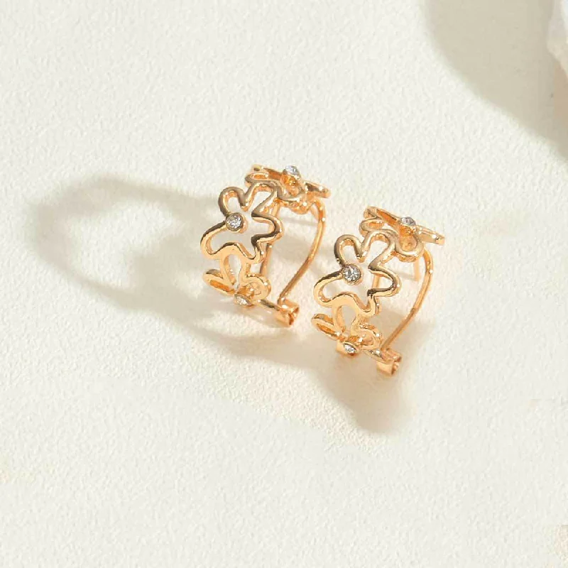 14k real gold flower earrings